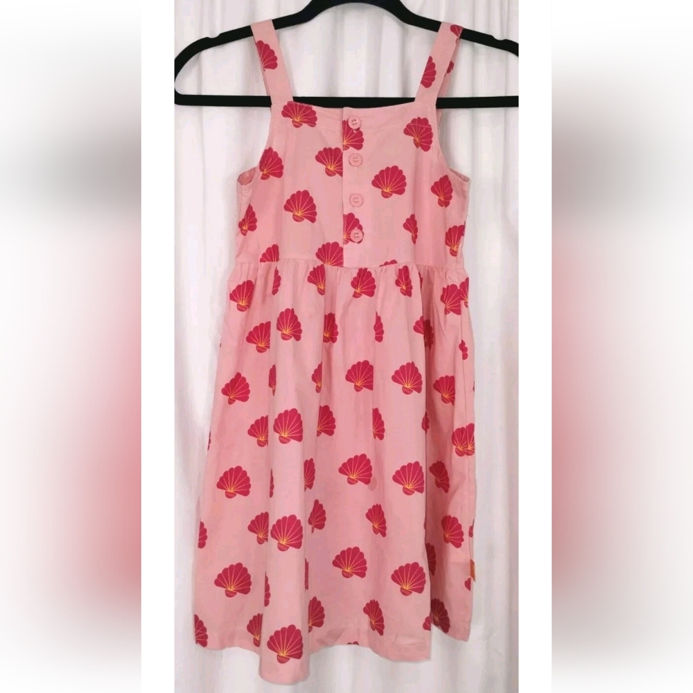 Wynken Girl's Dress Pink And Red Scalloped Dress Size 6Y